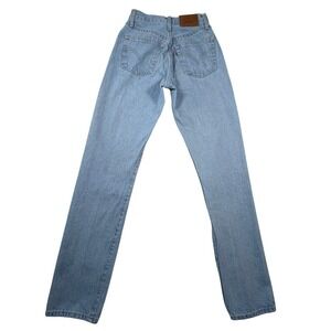 Levis 501 Original Fit Jeans Womens 23x32 Light Wash High Rise Straight Leg Blue